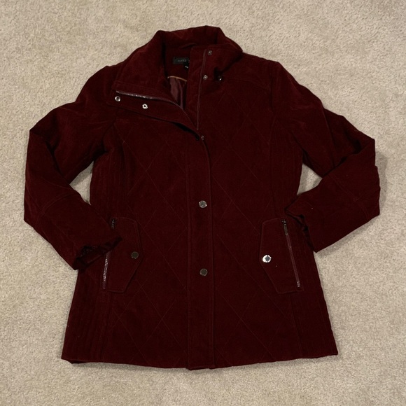 FLEET STEET Size M Zip & Snap Closures Dark Maroon Pea Coat for Women - Picture 1 of 11